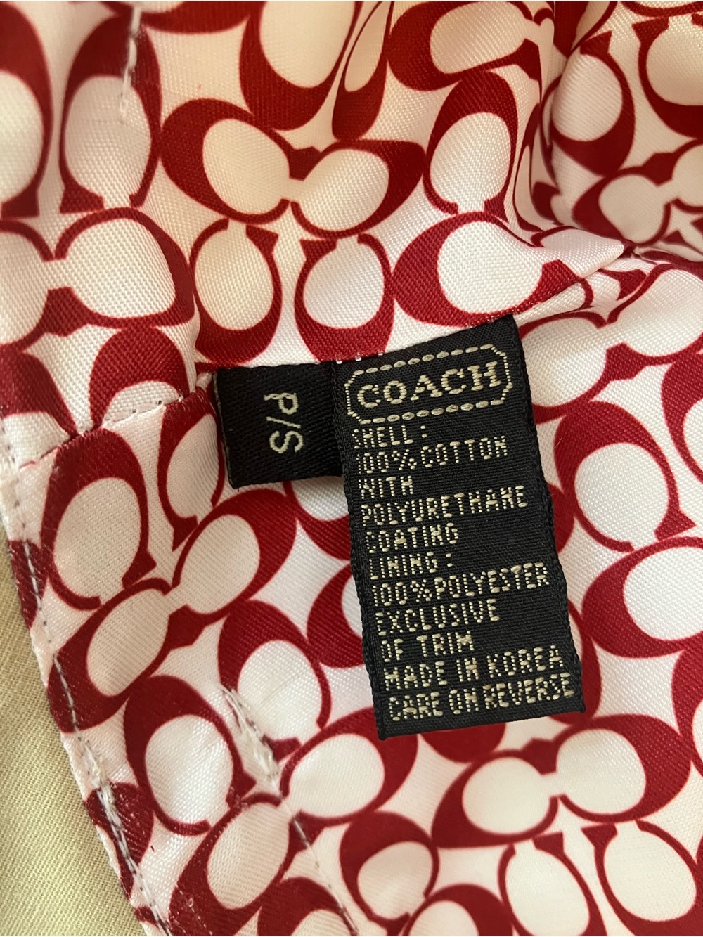 Coach Beige Bucket Hat with Red Trim - vintage - Picture 6 of 7